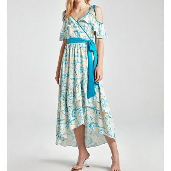 NWT NORDSTROM Midi Wrap Viscose Silk Dress NOCTURNE - Picture 1 of 6